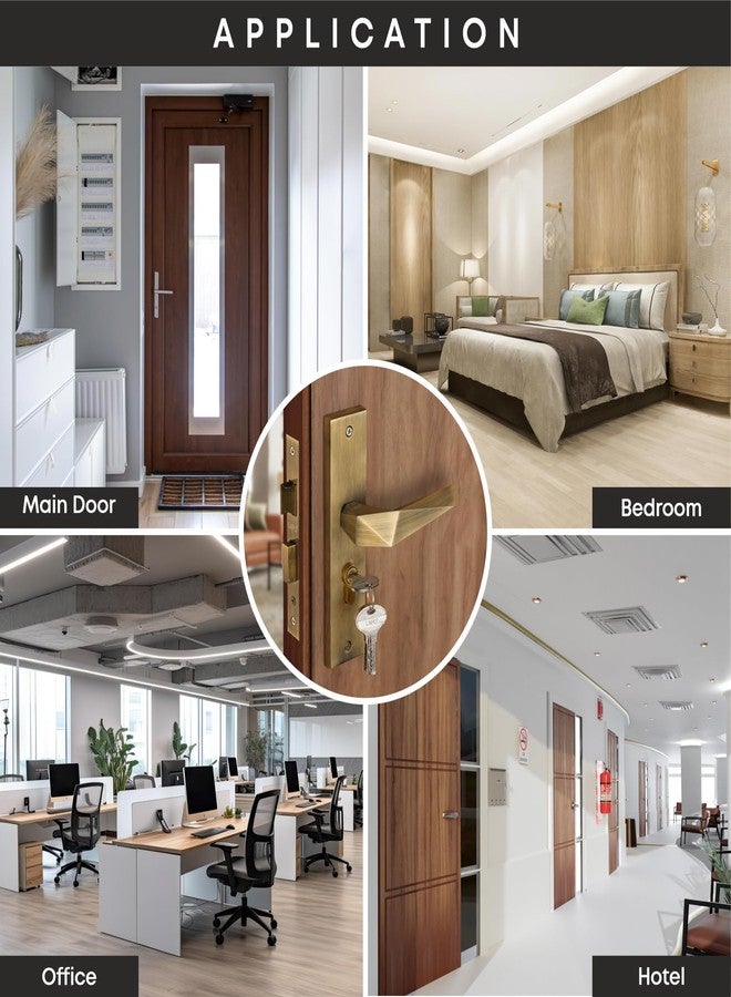 LAPO Heavy Duty Mortise Lock for Main Door - 60mm Cylinder, 45x45 mm Lock Body, Key Lock for Home, Office, Bedroom & Hotel (Antique Finish, 3 Years Warranty) Cy-126 - Image 4